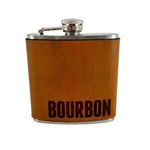Bourbon Handmade Leather Hip Flask Holster & 6 oz Stainless Steel Flask Made USA